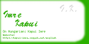 imre kapui business card